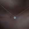 collier étoile ysis chaine fine or blanc diamant blanc serti aupiho joaillerie