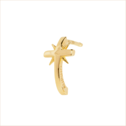 boucle d'oreille croix obsession or jaune 18 carats recyclé aupiho joaillerie