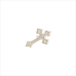 earring cross white gold and white diamonds recycled gold 18 carats chip aupiho jewellery