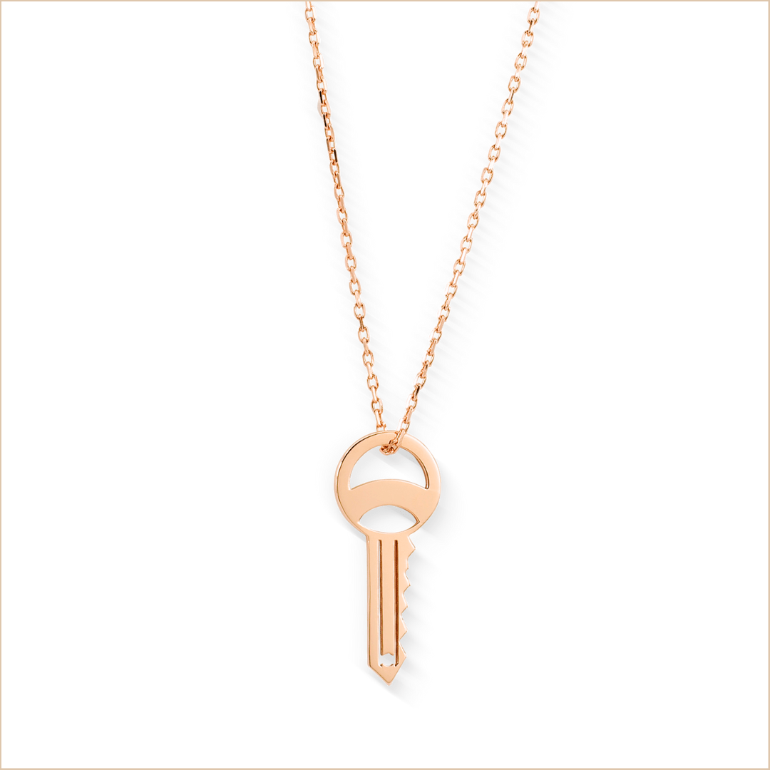 Pendentif Clé évidée Sésame – Or Rose
