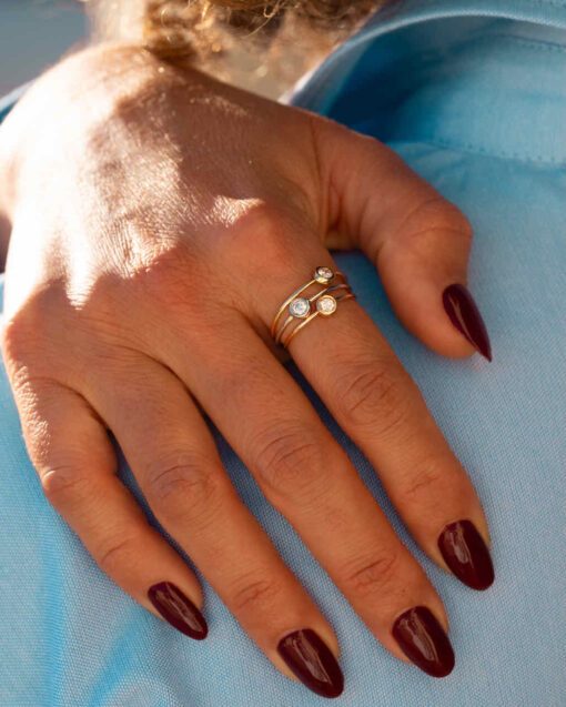 solitaire ring in 18-carat gold and diamonds aupiho jewelry