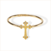 bague croix Romy or jaune et diamants blancs or recyclé 18 carats aupiho joaillerie