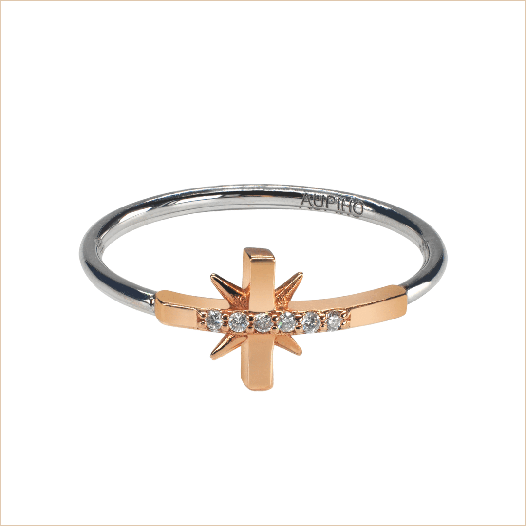 Bague croix en or et diamants Obsession