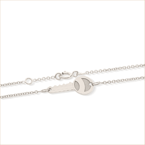 bracelet clé chaîne or blanc recyclé aupiho joaillerie