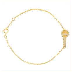 Bracelet Clé chaîne en or jaune or recyclé 18 carats chaîne fine aupiho joaillerie sésame