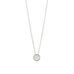 collier solitaire or blanc et diamant blanc or recyclé 18 carats aupiho joaillerie