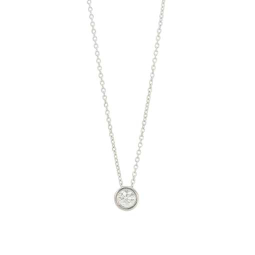collier solitaire or blanc et diamant blanc or recyclé 18 carats aupiho joaillerie