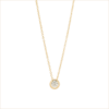 Solitaire diamond necklace yellow gold white diamond 18k recycled gold aupiho joaillerie