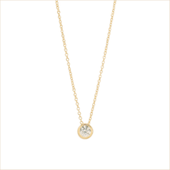 collier solitaire diamant or jaune et diamant blanc or recyclé 18 carats aupiho joaillerie