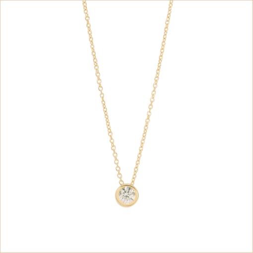 collier solitaire diamant or jaune et diamant blanc or recyclé 18 carats aupiho joaillerie