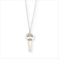 collier clé or blanc or recyclé 18 carats sésame aupiho joaillerie
