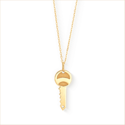 collier clé or jaune or recyclé 18 carats sésame aupiho joaillerie