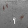 collier clé or blanc or recyclé 18 carats aupiho joaillerie