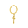 boucle d'oreille croix or jaune et diamants blanc or recyclé 18 carats créole aupiho joaillerie