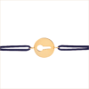 bracelet cordon médaille clé or 18 carats recyclé aupiho joaillerie sésame noir