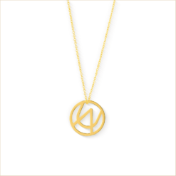 necklace medal yellow gold 18 carat recycled gold aupiho jewellery