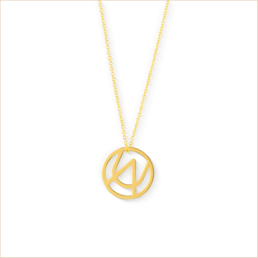 necklace medal yellow gold 18 carat recycled gold aupiho jewellery