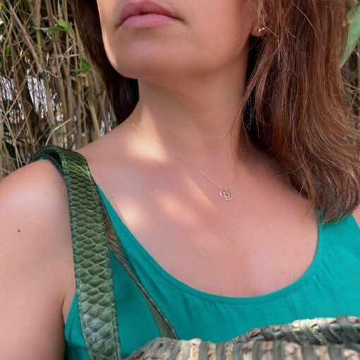 necklace medal yellow gold 18 carat recycled gold aupiho jewellery