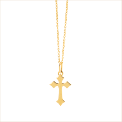 collier croix en or illusion chaine fine or jaune 18 carats recyclé aupiho joaillerie