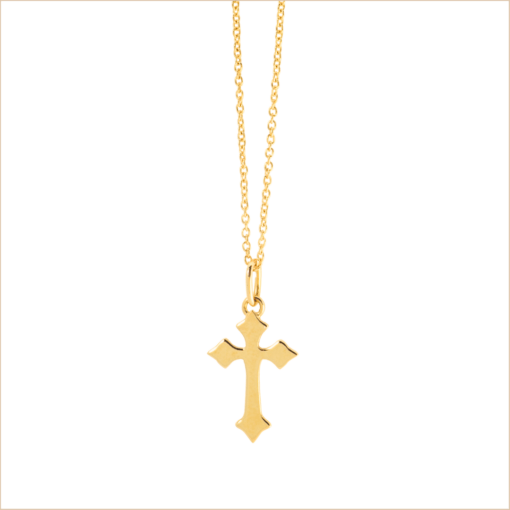 collier croix en or illusion chaine fine or jaune 18 carats recyclé aupiho joaillerie