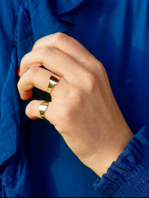 Oval signet ring in 18 carat gold aupiho jewellery