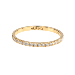 wedding ring yellow gold diamonds 18 carats recycled gold aupiho jewellery