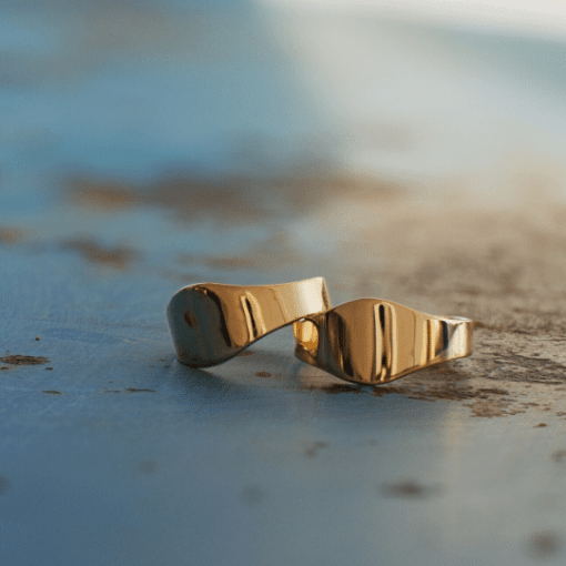 ring signet ring yellow gold 18 carats recycled aupiho jewellery