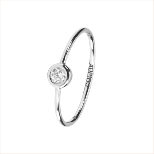 bague solitaire or blanc et diamant blanc or recyclé 18 carats aupiho joaillerie