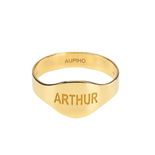 bague chevalière or jaune or recyclé 18 carats aupiho joaillerie