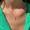 collier croix diamants or jaune Romy or recyclé 18 carats aupiho joaillerie