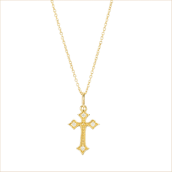 collier croix diamants or jaune Romy or recyclé 18 carats aupiho joaillerie