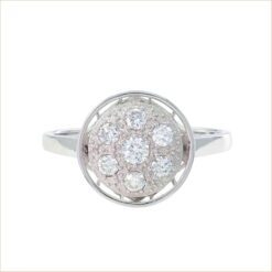 white gold engagement ring paved with white diamonds 18-carat recycled gold aupiho jewelry