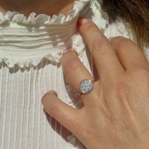 wedding ring white gold diamonds 18 carats recycled gold aupiho jewellery