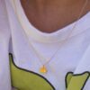 collier coeur or jaune et diamant blanc or recyclé 18 carats aupiho joaillerie