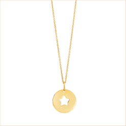 collier médaille étoile or jaune or recyclé 18 carats aupiho joaillerie