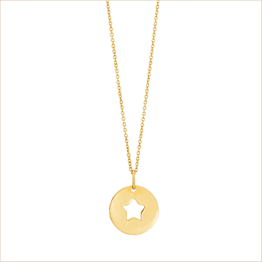 collier médaille étoile or jaune or recyclé 18 carats aupiho joaillerie