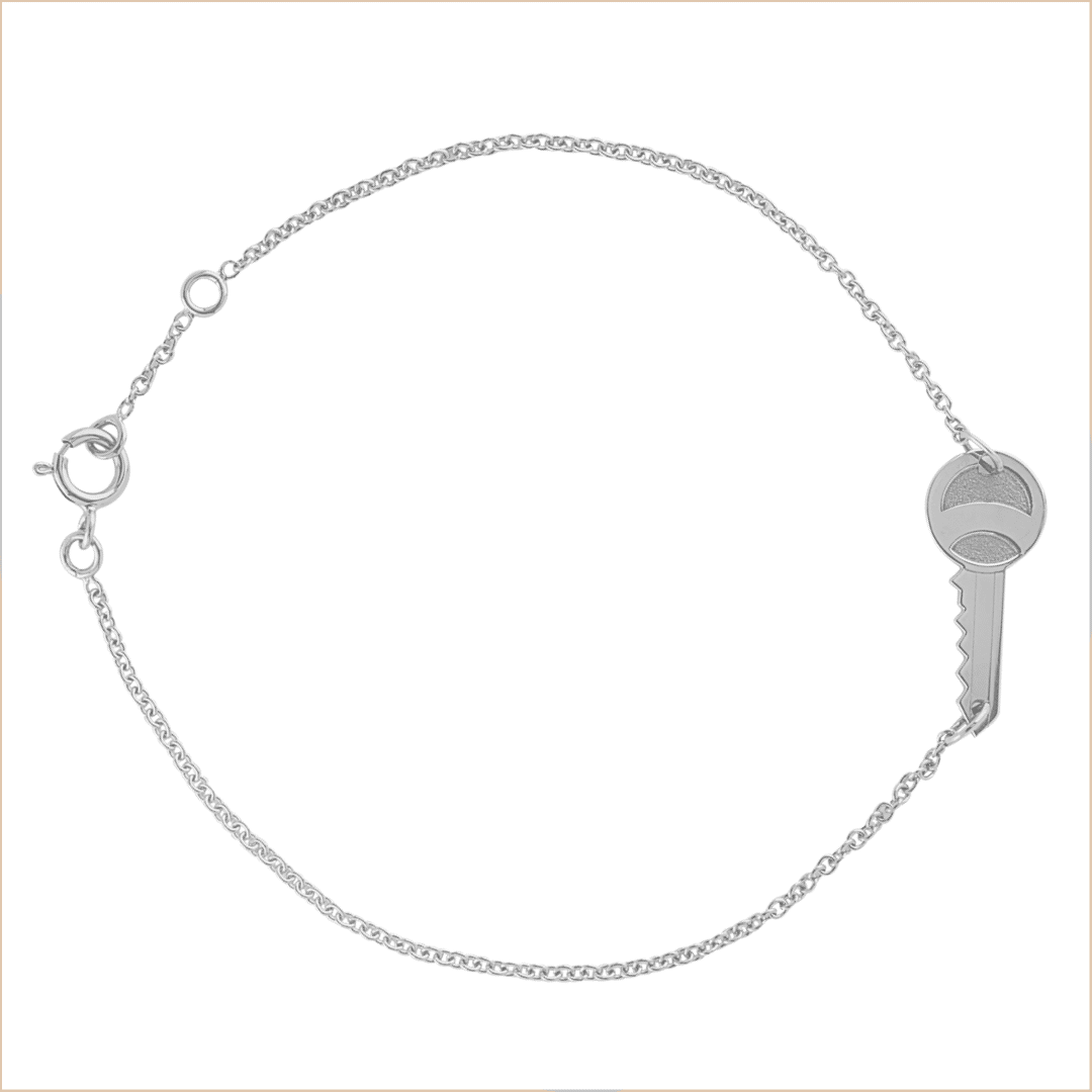 Sesame Key gold chain bracelet – White Gold