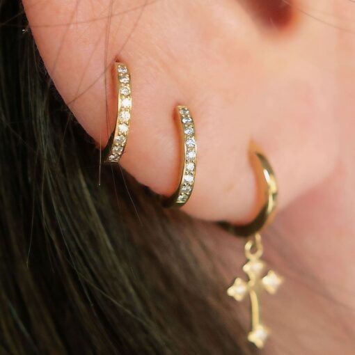 créole or jaune et diamants blancs or recyclé 18 carats aupiho joaillerie