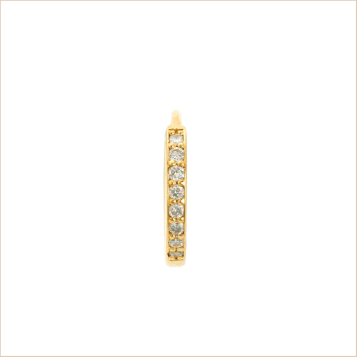boucle d'oreille or jaune et diamants blancs or recyclé 18 carats créole aupiho joaillerie