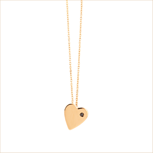 Atout Coeur diamond necklace pink gold black diamond 18k recycled gold aupiho jewellery