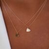 collier coeur or jaune et diamant blanc or recyclé 18 carats aupiho joaillerie