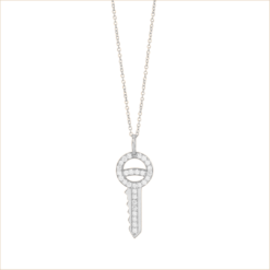 key necklace white gold and white diamonds 18 carat gold recycled fine diamond chain aupiho jewelry