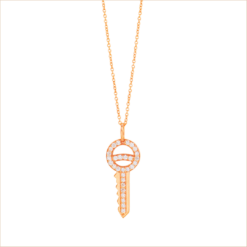 Key diamonds necklace gold and white diamonds 18k gold recycled fine diamond chain aupiho jewelry