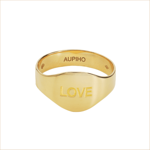ring signet ring yellow gold 18 carats recycled aupiho jewellery