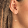 boucle d'oreille pendante clé chaine or jaune or recyclé 18 carats aupiho joaillerie