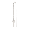 boucle d'oreille pendante clé chaine or blanc or recyclé 18 carats aupiho joaillerie