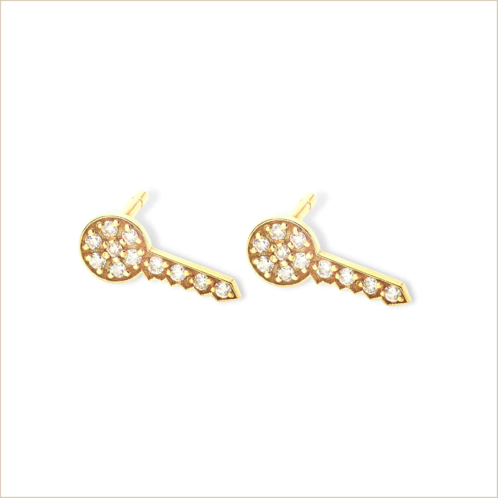 Boucle d’oreille clé diamants Sésame