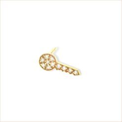 key earrings yellow gold white diamonds 18 carat recycled gold aupiho chips jewellery