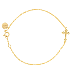 bracelet croix or et diamants or 18 carats diamants blancs or jaune illusion aupiho joaillerie