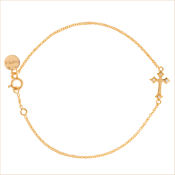 recycled 18-carat gold pink gold white diamonds cross bracelet aupiho jewellery